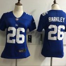 Women's York Giants 26# Saquon Barkley Limited Blue Stitched Jersey