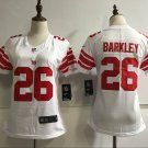 Women's York Giants 26# Saquon Barkley Limited White Stitched Jersey