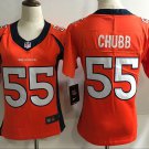 Women's Denver Broncos 55# Bradley Chubb Limited Orange Stitched Jersey