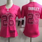 Women's York Giants 26# Saquon Barkley Limited Pink Stitched Jersey