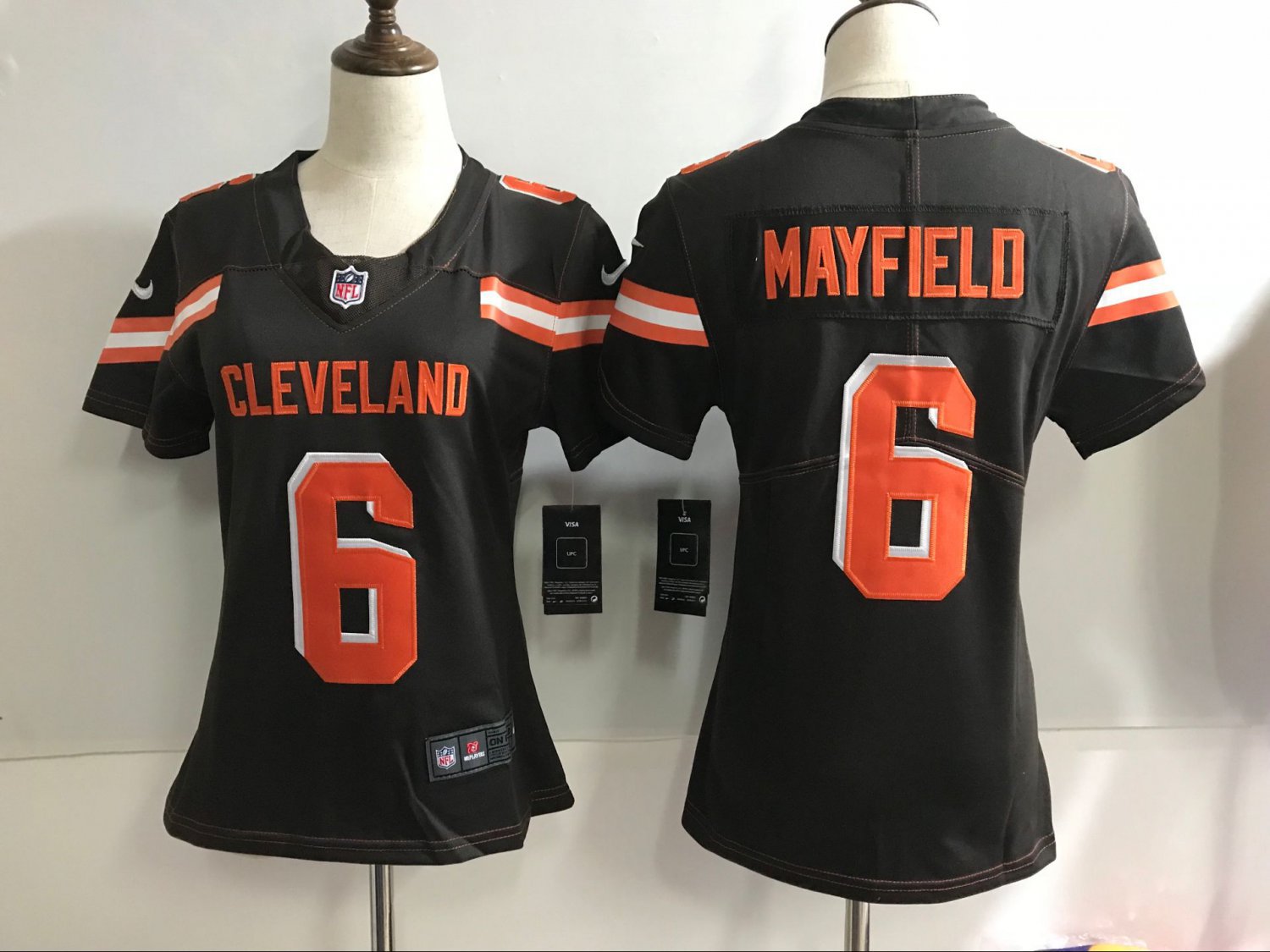 Women's Cleveland Browns 6# Baker Mayfield Limited Brown Stitched Jersey