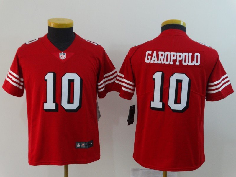 YOUTH San Francisco 49ers 10# Jimmy Garoppolo Limited Red Stitched Jersey