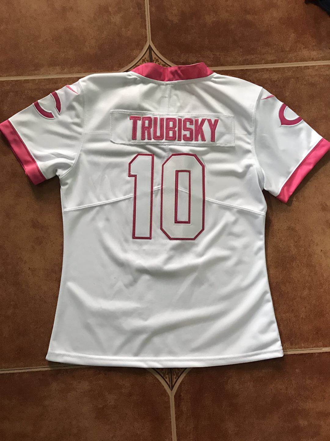 Women's Chicago Bears 10# Mitchell Trubisky Limited White Stitched Jersey