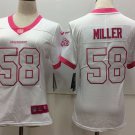 Women's Denver Broncos 58# Von Miller Limited White Stitched Jersey