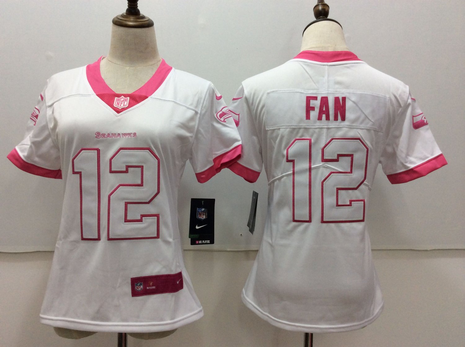 Women's Seattle Seahawks 12# FANS Limited White Stitched Jersey