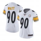 Women's Pittsburgh Steelers 90# T.J. Watt Limited White Stitched Jersey