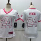 Women's Oakland Raiders 24# Marshawn Lynch Limited White Stitched Jersey
