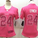 Women's Oakland Raiders 24# Marshawn Lynch Limited Pink Stitched Jersey