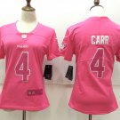 Women's Oakland Raiders 4# Derek Carr Limited Pink Stitched Jersey