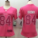 Women's Pittsburgh Steelers 84# Antonio Brown Limited Pink Stitched Jersey