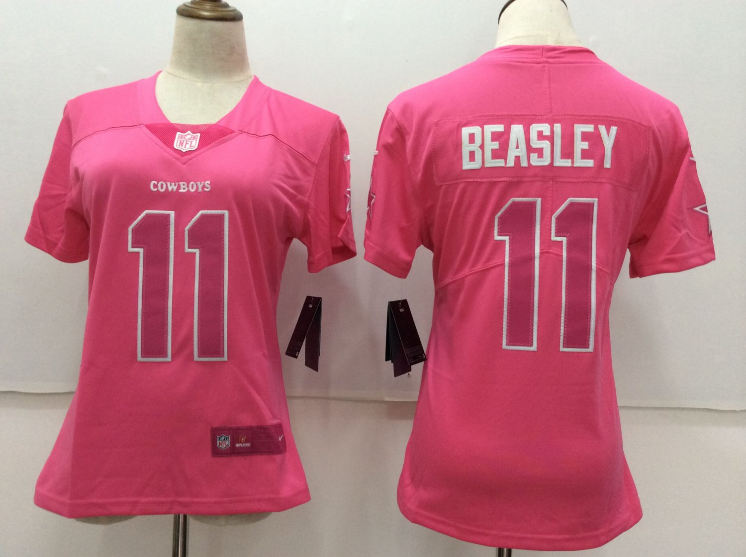 Women's Dallas Cowboys 11# Cole Beasley Limited Pink Stitched Jersey
