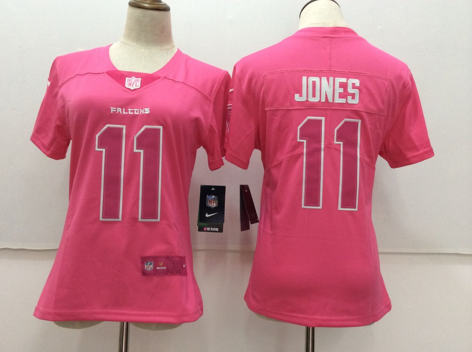 Women's Atlanta Falcons 11# Julio Jones Limited Pink Stitched Jersey