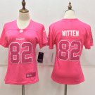 Women's Dallas Cowboys 82# Jason Witten Limited Pink Stitched Jersey