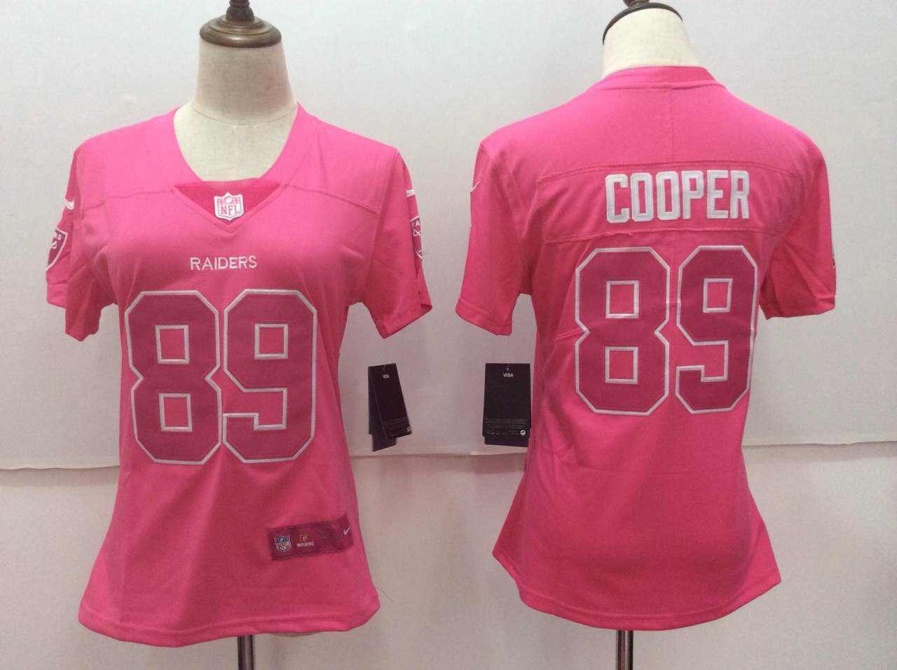 Women's Oakland Raiders 89# Amari Cooper Limited Pink Stitched Jersey