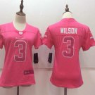 Women's Seattle Seahawks 3# Russell Wilson Limited Pink Stitched Jersey