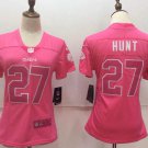 Women's Kansas City Chiefs #27 Kareem Hunt Limited Pink Stitched Jersey
