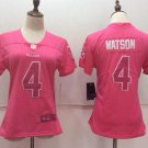Women's Houston Texans 4# Deshaun Watson Limited Pink Stitched Jersey