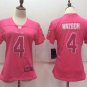 Women's Houston Texans 4# Deshaun Watson Limited Pink Stitched Jersey