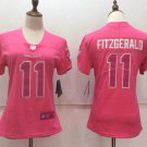 Women's Arizona Cardinals 11# Larry Fitzgerald Limited Pink Stitched Jersey