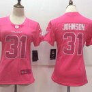 Women's Arizona Cardinals 31# David Johnson Limited Pink Stitched Jersey