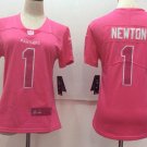 Women's Carolina Panthers 1# Cam Newton Limited Pink Stitched Jersey