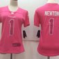 Women's Carolina Panthers 1# Cam Newton Limited Pink Stitched Jersey