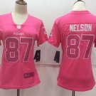Women's Green Bay Packers 87# Jordy Nelson Limited Pink Stitched Jersey