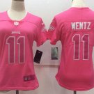 Women's Eagles #11 Carson Wentz Limited Pink Stitched Jersey
