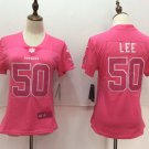 Women's Dallas Cowboys 50# Sean Lee Limited Pink Stitched Jersey