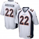 Men's Denver Broncos 22# CJ Anderson Game White Stitched Jersey