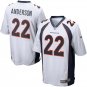 Men's Denver Broncos 22# CJ Anderson Game White Stitched Jersey