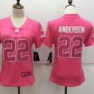 Women's Denver Broncos 22# CJ Anderson Limited Pink Stitched Jersey
