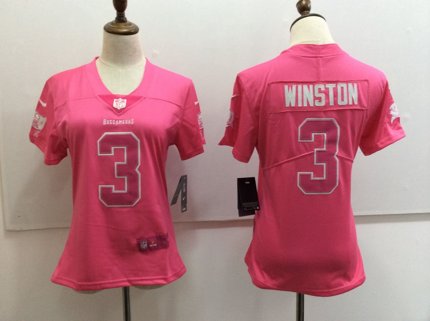 Women's Tampa Bay Buccaneers 3# Jameis Winston Limited PINK Stitched Jersey