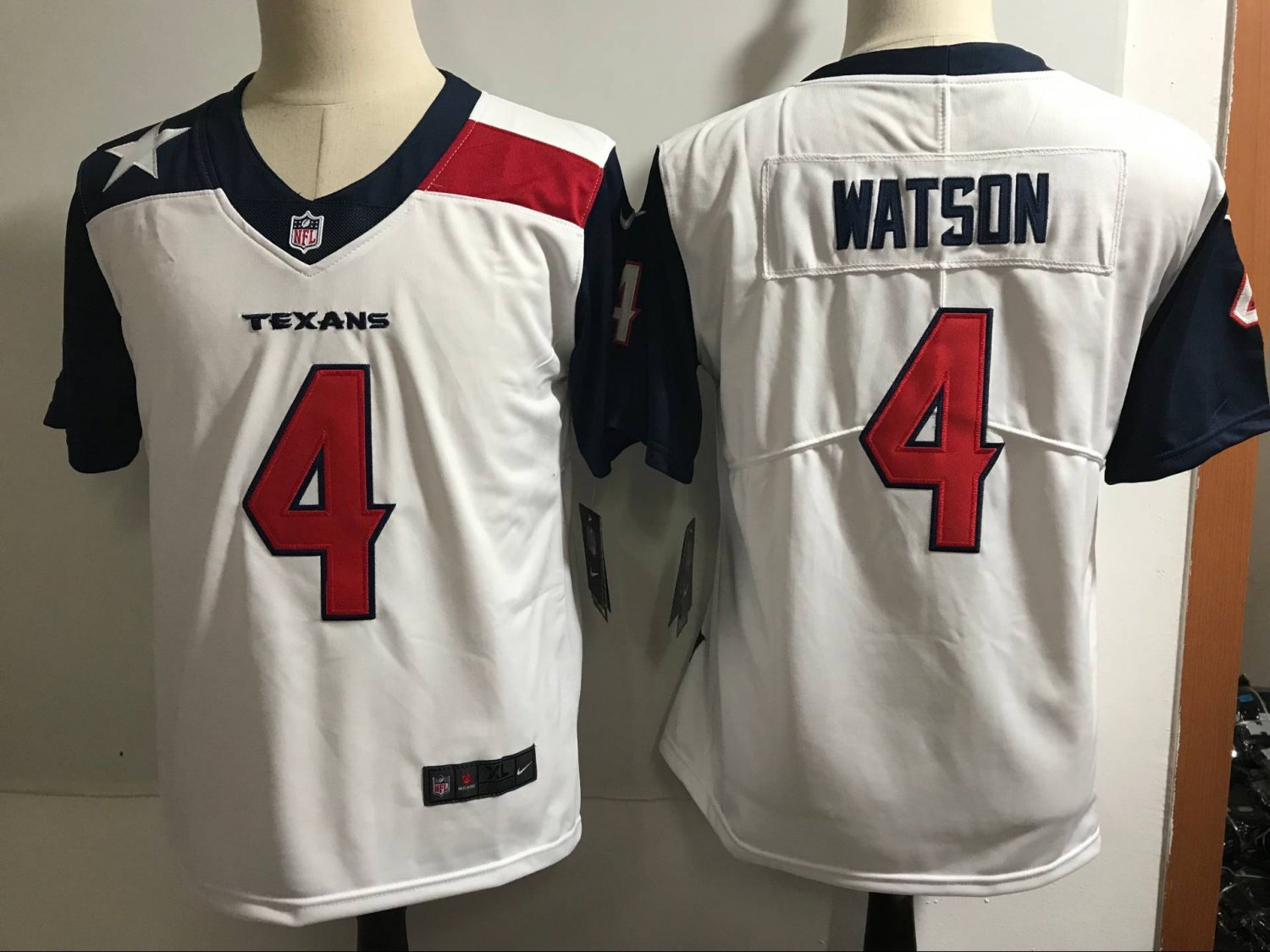 Women's Houston Texans 4# Deshaun Watson Limited White Stitched Jersey