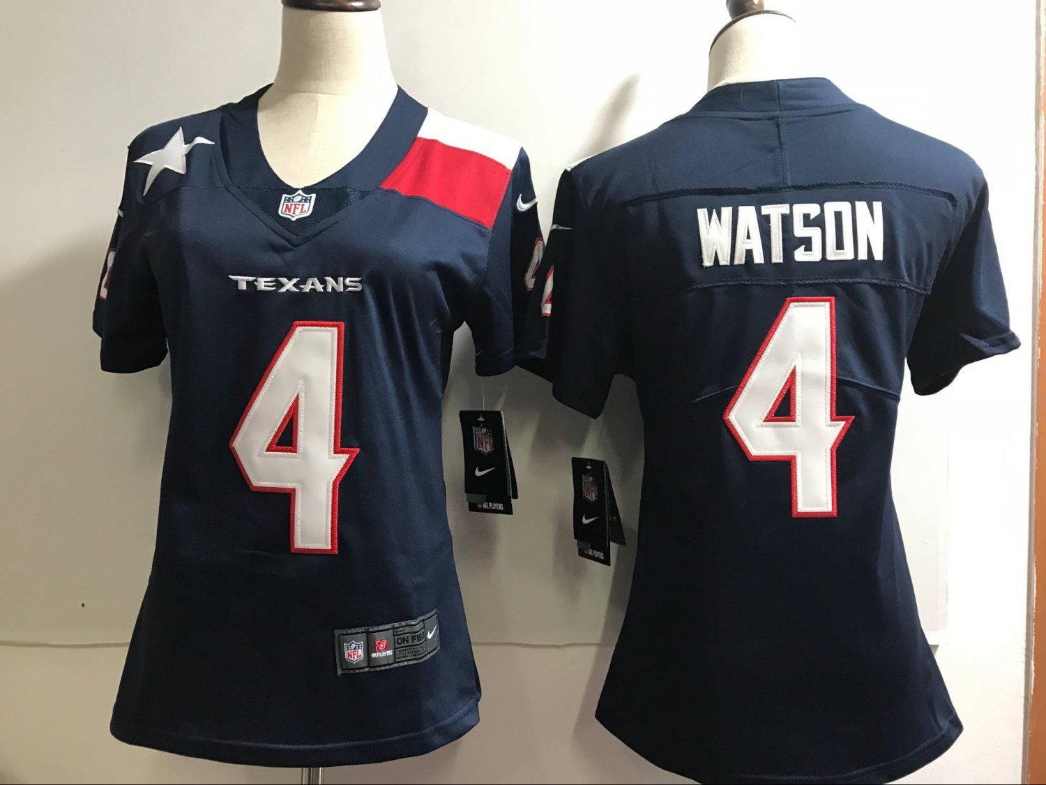 Women's Houston Texans 4# Deshaun Watson Limited Navy Stitched Jersey