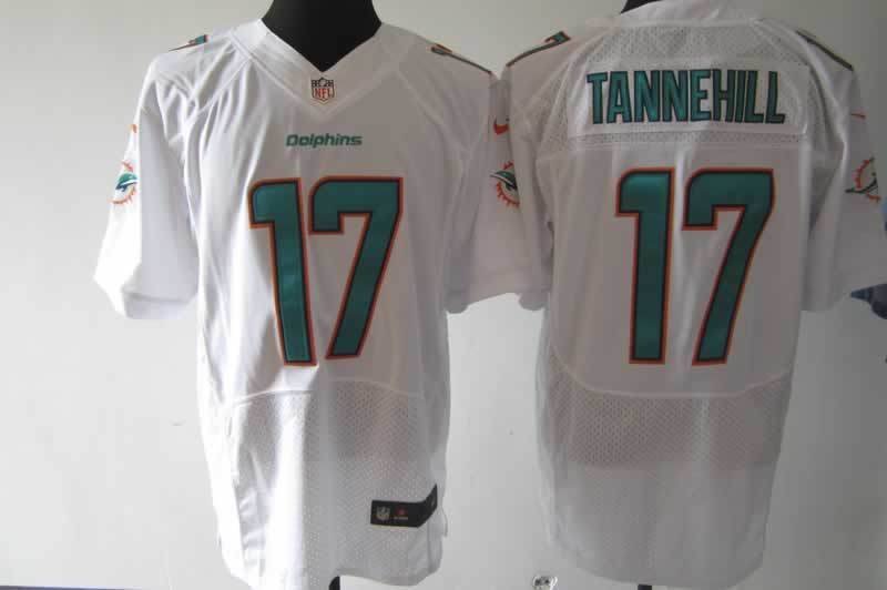 Men's Miami Dolphins 17# Ryan Tannehill Elite White Stitched Jersey