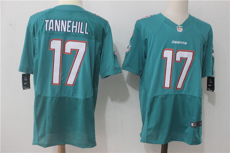 Men's Miami Dolphins 17# Ryan Tannehill Elite Blue Aqua Stitched Jersey