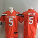 Men's Cleveland Browns 5# Tyrod Taylor Game Orange Stitched Jersey