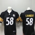 Mens Pittsburgh Steelers 58# Jack Lambert Limted Black Stitched Jersey