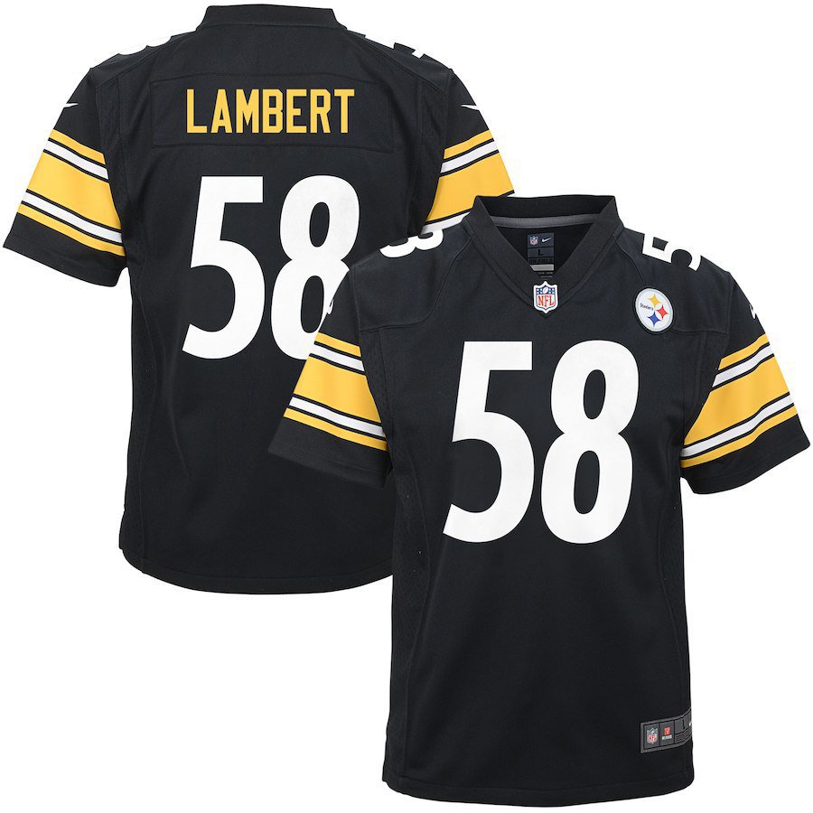 Youth Pittsburgh Steelers 58# Jack Lambert Game Black Stitched Jersey