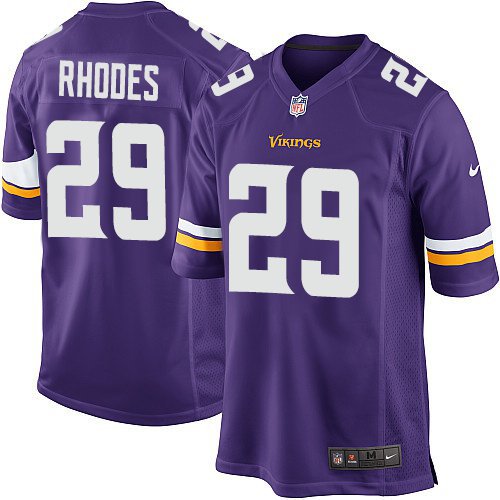 Men's Minnesota Vikings 29# Xavier Rhodes Game Purple Stitched Jersey
