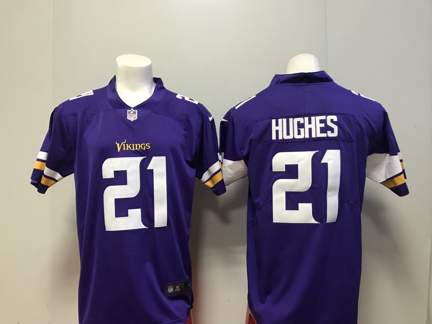 Men's Minnesota Vikings 21# Mike Hughes Purple Stitched Jersey