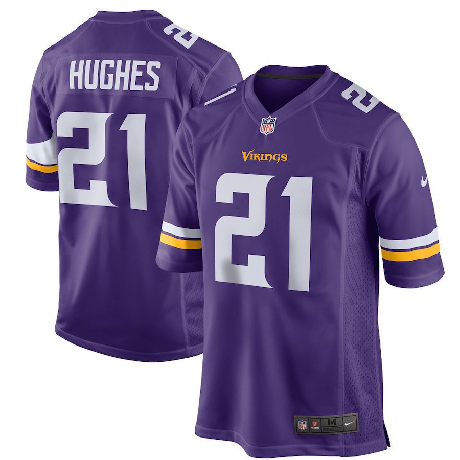 Men's Minnesota Vikings 21# Mike Hughes Game Purple Stitched Jersey