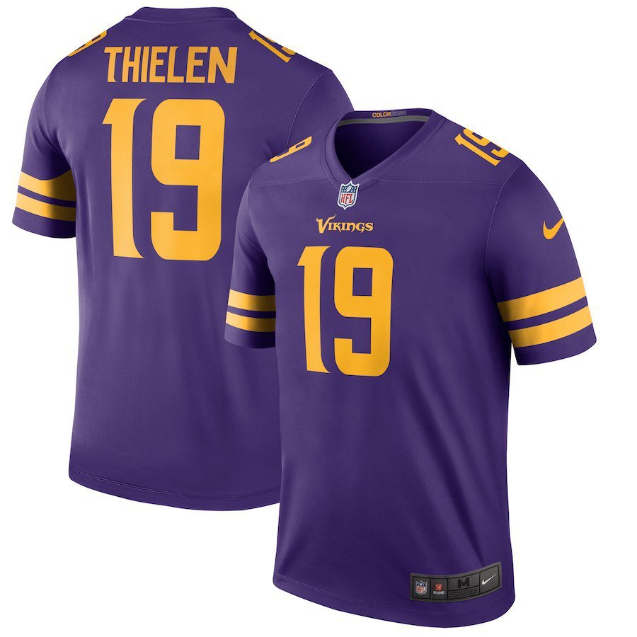 Men's Minnesota Vikings 19# Adam Thielen Purple Stitched Jersey