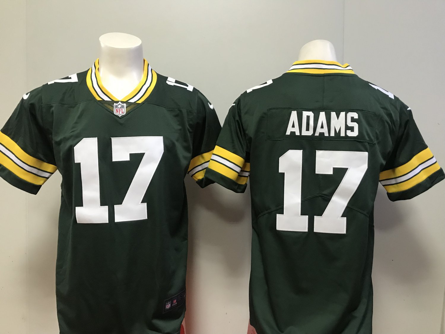 Men's Green Bay Packers 17# Davante Adams Limted Green Stitched Jersey