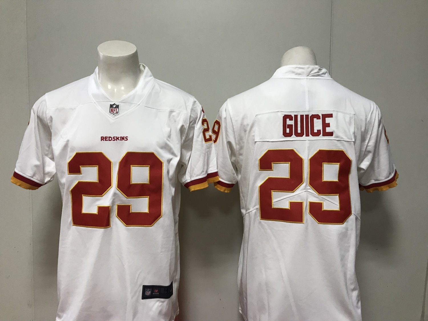 Men's Washington Redskins 29# Derrius Guice Limited White Stitched Jersey