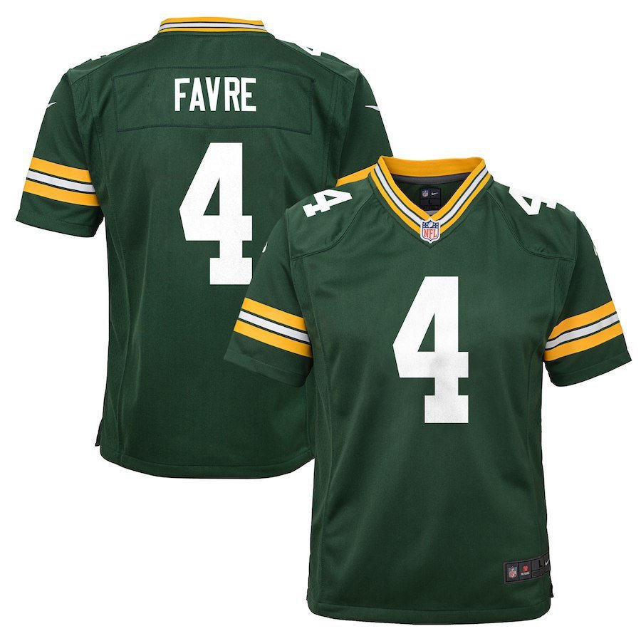 Youth Green Bay Packers 4# Brett Favre Game Green Stitched Jersey