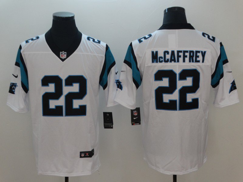 Men's Carolina Panthers 22# Christian McCaffrey Limited White Stitched Jersey