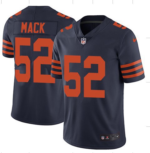 Men's Chicago Bears 52# Khalil Mack Limited Navy Blue Stitched Jersey