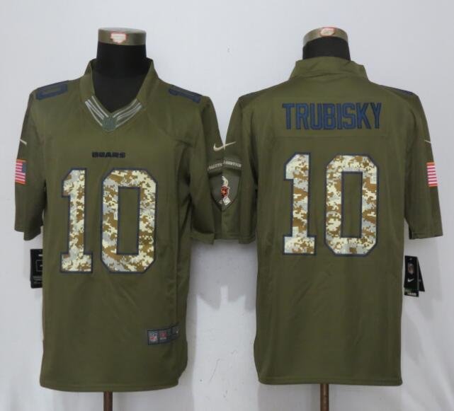 Men's Chicago Bears 10# Mitchell Trubisky salute to service Stitched Jersey